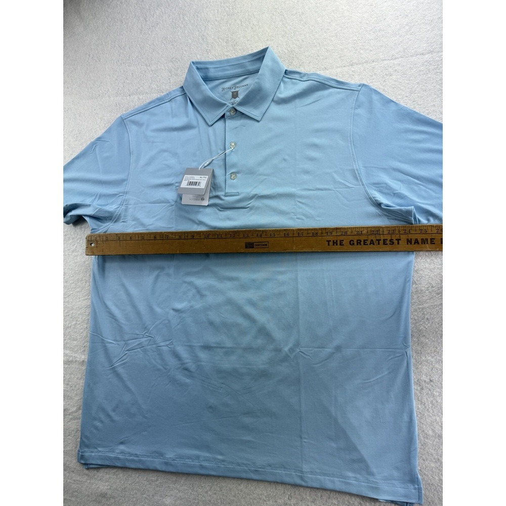 Hickey Freeman Mens Golf Polo Shirt Sky Blue Size XL Stretch Wicking Performance - Picture 10 of 16